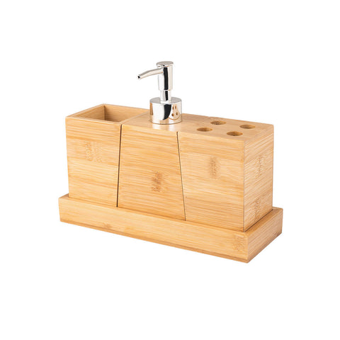 Estia Home Set 3 accessori da bagno in bamboo con base 24x9.2xH17.8 cm