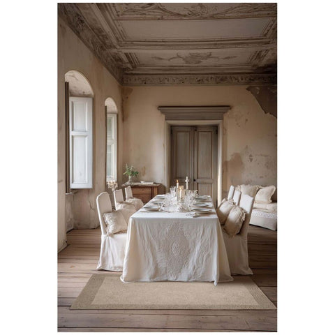 Blanc Mariclò Tappeto arredo rettangolare in cotone tortora 175x240 cm