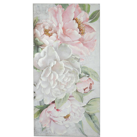 Eurolamp Quadro su tela con fiori rosa/bianco/verde 120x3x60cm