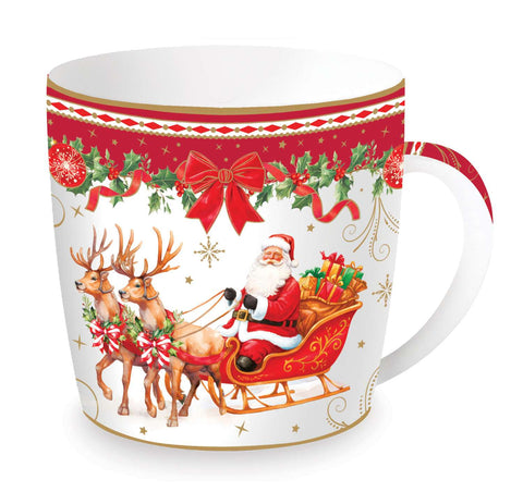 Easy Life Tazza di natale in porcellana + box "Christmas Heritage" 350 ml 4 varianti(1 unità)