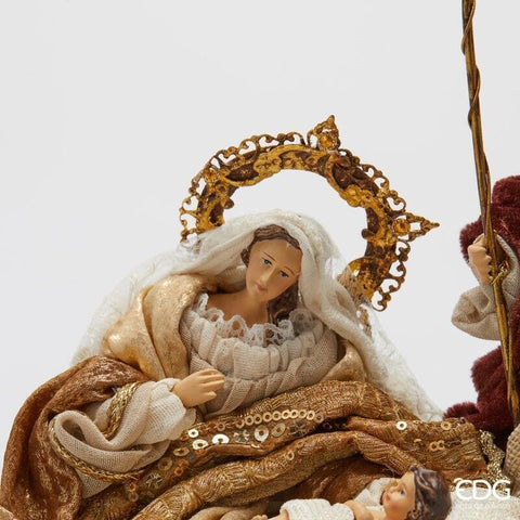 EDG Holy Family Nativity Scene resin and fabric brown 15x26xH29 cm