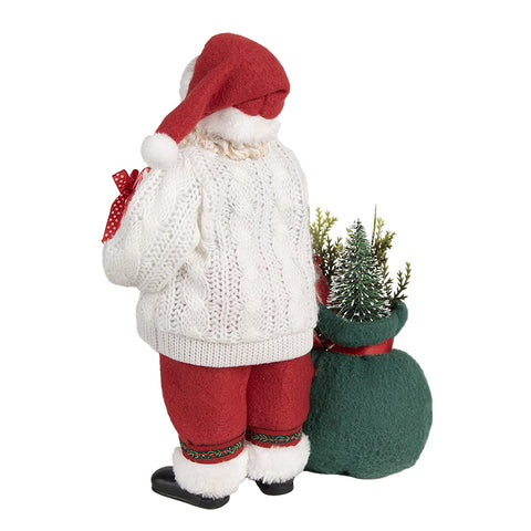 Clayre &amp; Eef Figurine Père Noël avec pull 13x10xH27 cm