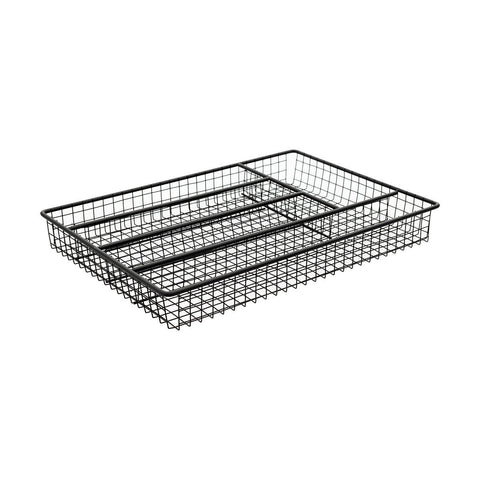 Estia Home Organizzatore posate per cassetto cucina in metallo nero 36x26.4xH4.3 cm