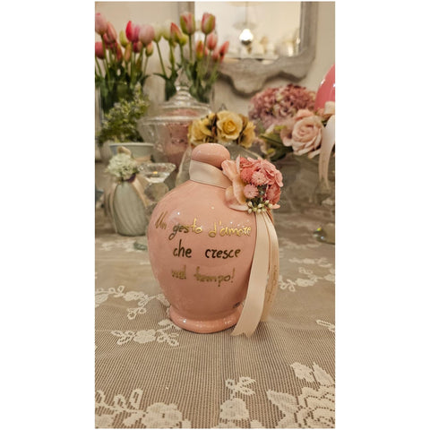 Mata Creazioni Salvadanaio artigianale in ceramica D10xH15 cm 5 varianti(1 unità)