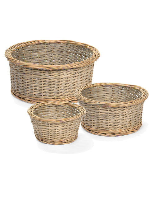 Nuvole di Stoffa Set 3 Cesti rotondi in vimini "PePen" 51/40/31.5 cm