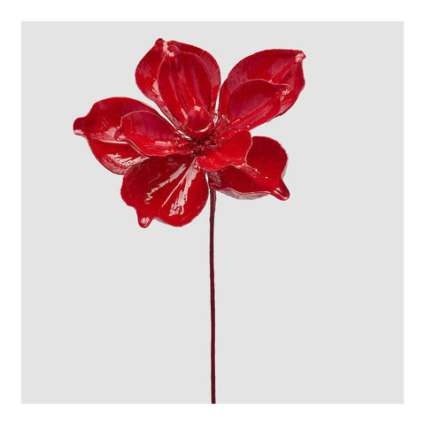 EDG Decoro natalizio magnolia lucida rossa D25H65cm