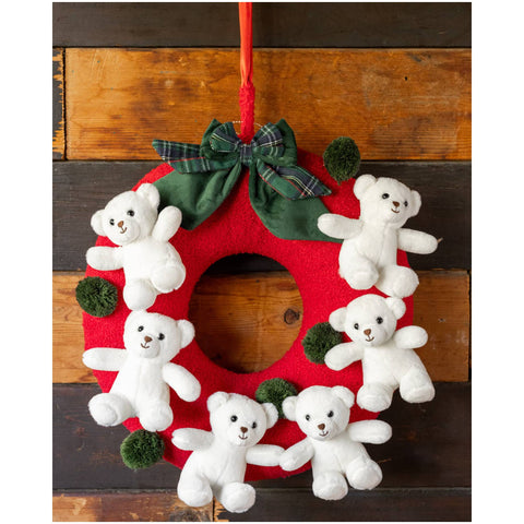 L'Atelier 17 Guirlande de Noël Oursons et noeud "Hug me" D40x13 cm 2 variantes (1 unité)