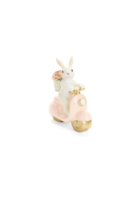 Nuvole di Stoffa Statuina Coniglio pasquale in resina su motorino "Rabbit PePen" 12x5xH14 cm