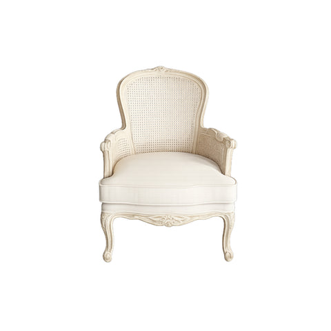 Coccole di Casa Poltrona Bergere in legno e velluto naturale "Soleil" 70x76x95 cm