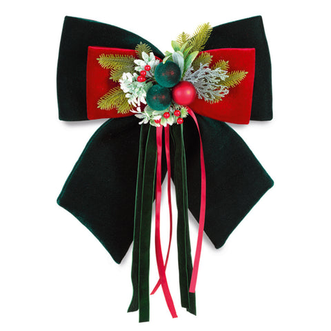 Hervit Doppio Fiocco natalizio effetto velluto "Royal X’Mas Bow" 35x40 cm