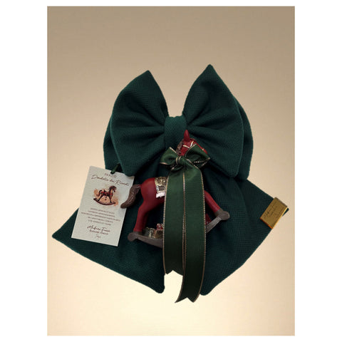 Madame Fioccò Fiocco di natale verde con cavalluccio H30 cm