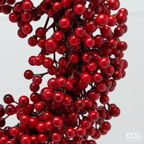 EDG Ghirlanda corona con bacche decoro natalizio rosso Ø30 cm