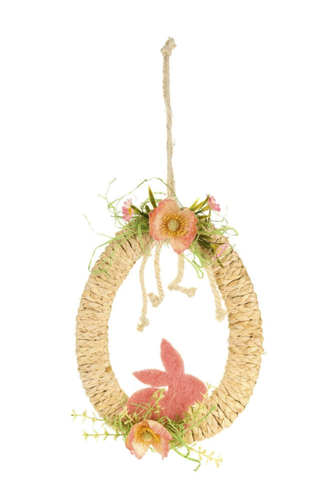 Nuvole di Stoffa Ghirlanda Coniglio di Pasqua in vimini "PePen" 19x4x25 cm