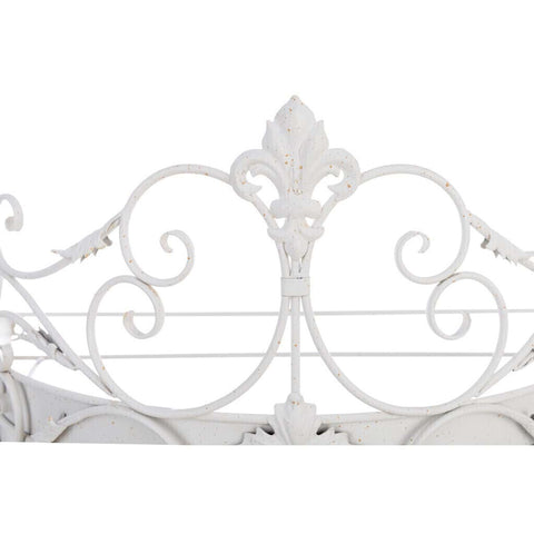 Blanc Mariclò Cielo Letto in metallo effetto anticato bianco "Curly" 71x36x36 cm