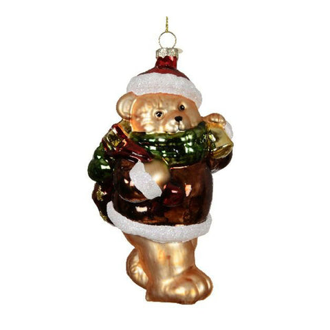 Kaemingk Glass Christmas Bear 10x8xH16 cm 4 variants (1 unit)