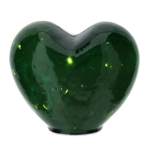 Hervit Glass Heart with LED Light 15xH12.5 cm