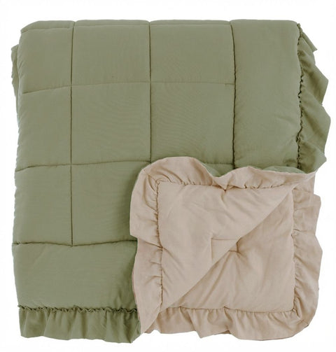 Blanc Mariclò Trapunta un posto e mezzo invernale verde/beige "Gala Prestige" 220x260 cm