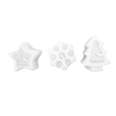 Cereria Parma Candela natalizia bianco H4,5xD3,5cm, 3 varianti (1 pz)