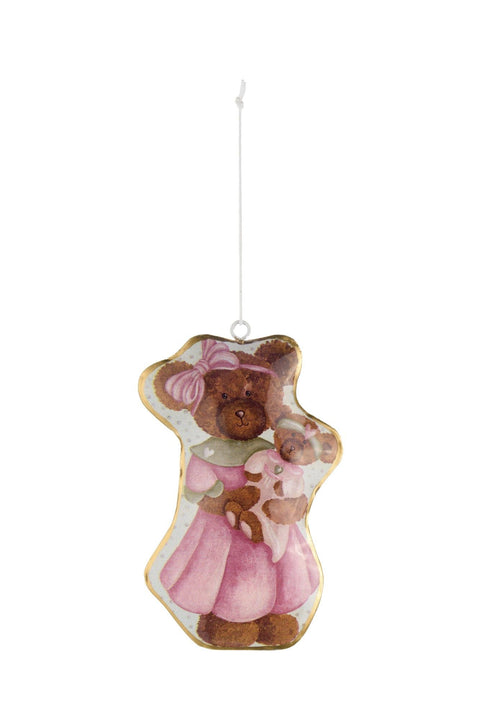 Fabric Clouds Decorative Tin Teddy Bear "Sweet Bear" 13x8.5x1.5 cm 2 variants (1 unit)