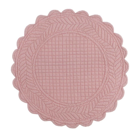 Blanc Mariclò Set 2 tovagliette americane tonde in cotone rosa "Carmen" D40 cm
