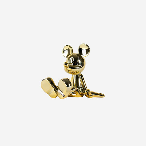 LEBLON DELIENNE Statuina Topolino seduto piccolo oro cromato 13.5xH12 cm