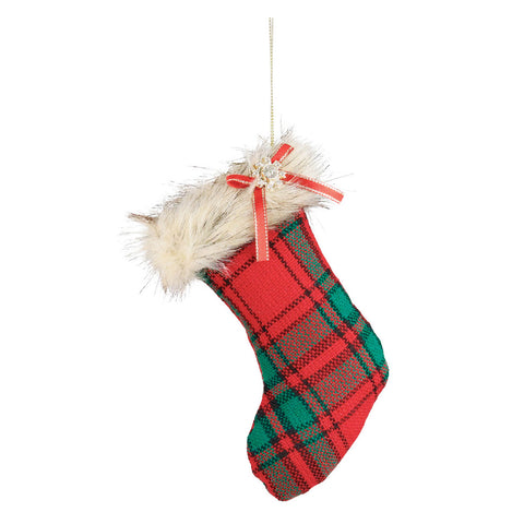GOODWILL Tree decoration, Christmas stocking in fabric 18 cm 2 variants (1pc)