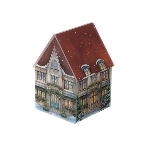 Boîte en verre de Noël Hervit « Cottage » D9xH13 cm