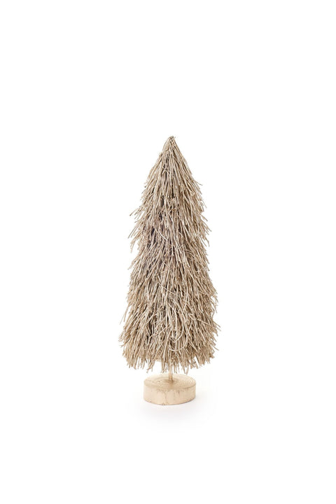 Sapin de Noël en osier doré avec nuages ​​en tissu « Darling » H35 x 12,5 cm