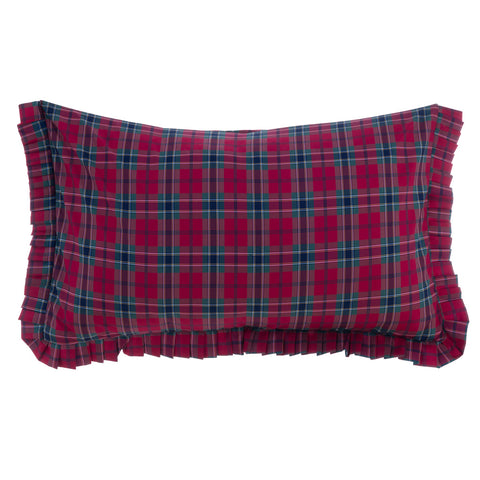 Blanc Mariclò Set 2 Copriguanciali natalizi in tartan scozzese "Montana Red" 50x80 cm