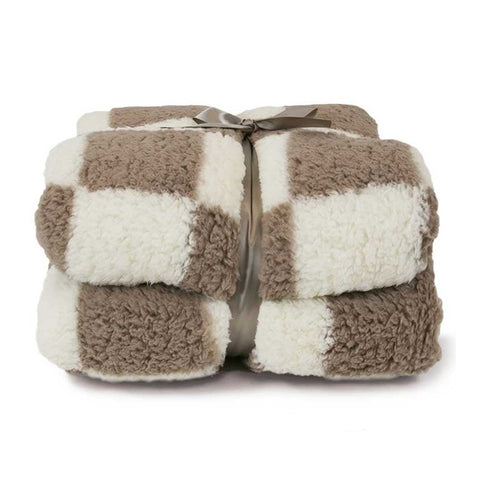 Plaid en fourrure à carreaux Unique Living 150x200 cm 3 variantes (1 unité)