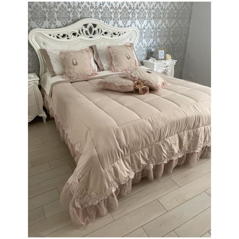 L'Atelier 17 Trapunta singola invernale con pizzo e tulle "Tutù" 180x260 cm 2 varianti(1 unità)
