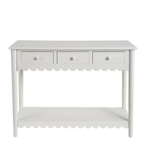 Mathilde M Console rettangolare in legno pino/mdf bianco "Élise" 105x75x35 cm