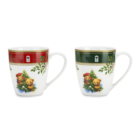 Fade Set 2 Mug di natale in porcellana "Xmas Teddy" 320 ml