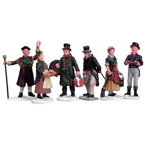 LEMAX Set of 6 citizens "Village People Figurines" in polyresin H6.8 cm