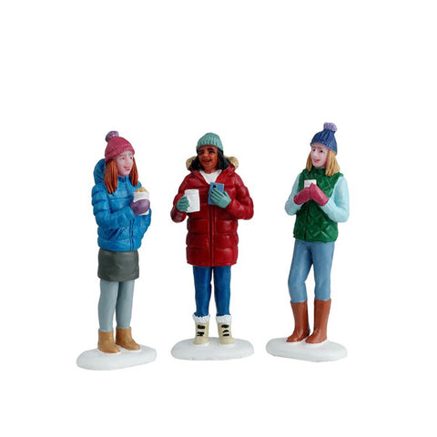 LEMAX Lot de 3 personnages "Hot Cocoa With Friends" en résine H6,8 x 7,4 x 1,8 cm