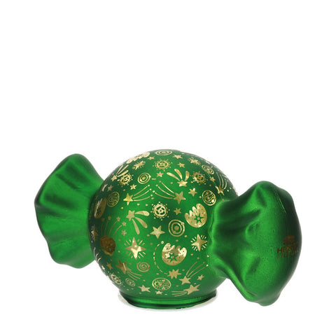 CARAMELLA VETRO VERDE X'MAS 19X10XH10CM