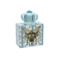 Hervit Bottiglia in vetro Scarabeo blu/oro "AnimalGem" 9x5xH13 cm - Angelica Home Stabia