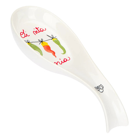 Rose e Tulipani Poggiamestolo in stoneware "Aumm" 8x22 cm