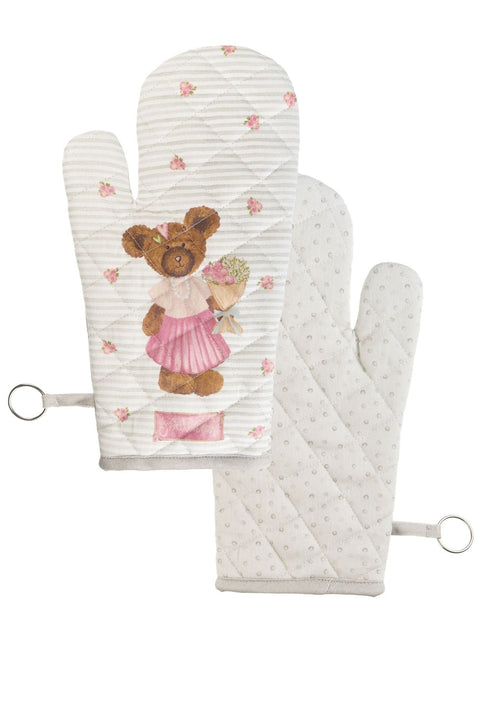 Cloth Clouds Cotton Oven Glove with "Sweet Bear" 19x32 cm 2 variants (1 unit)