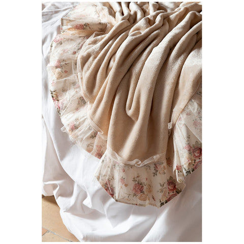 L'Atelier 17 Plaid con frill e tulle "Pliè" 130x160 cm 4 varianti(1 unità)