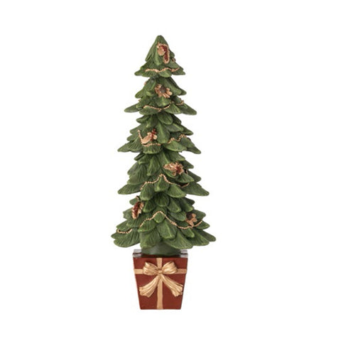 L'arte di Nacchi Albero di natale grande in resina con decori D13xH32 cm