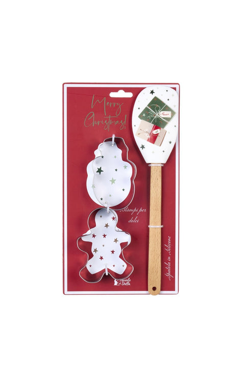 Spatule Nuages ​​en Tissu + 2 moules « Noël arrive » 6 variantes (2 unités)