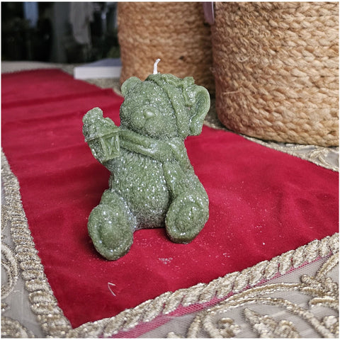 Bougie Ours en Peluche de Noël Cereria Parma 7xH10 cm 2 variantes (1 unité)