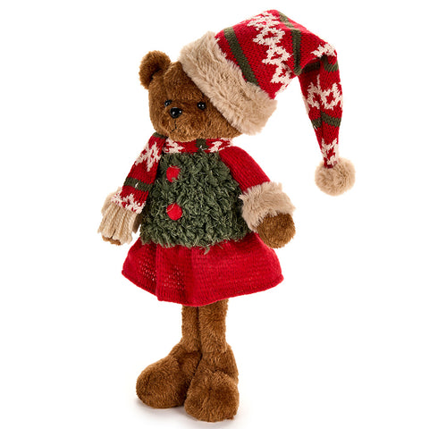 Peluche Tissu Nuages ​​Ours de Noël "Bear Wonderland" 17x10xH35 cm 2 variantes (1pc)