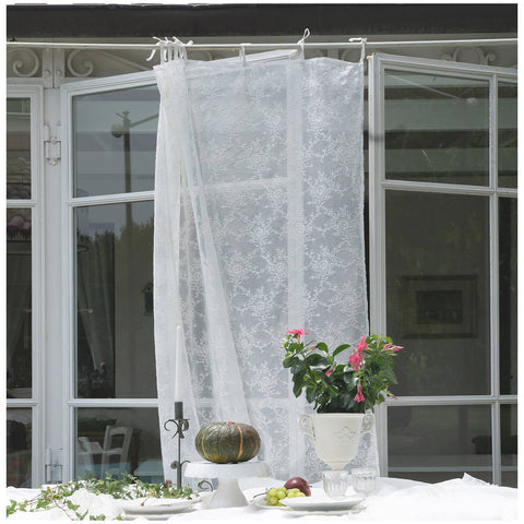 ATELIER 17 DIVINA rideau avec tulle et broderie de fleurs trois variantes 140x290 cm