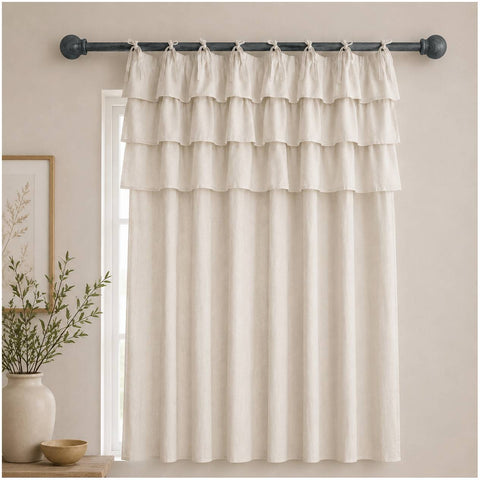 L'Atelier 17 Bastone estensibile effetto legno per tenda con anelli "Pomo" 8 varianti(1 unità)