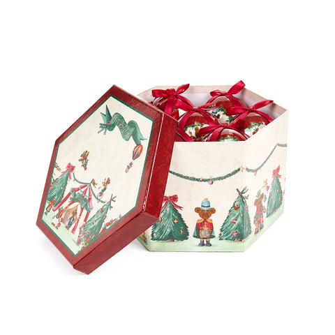 Nuvole di Stoffa Set 14 Palline con confezione "Bear Wonderland", vintage D7.5 cm