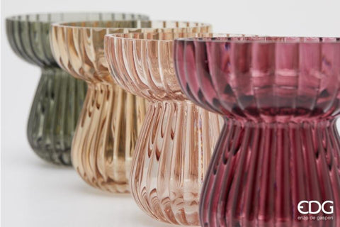 EDG Enzo de Gasperi Vase rayé biforme D11xH11 cm 4 variantes (1pc)