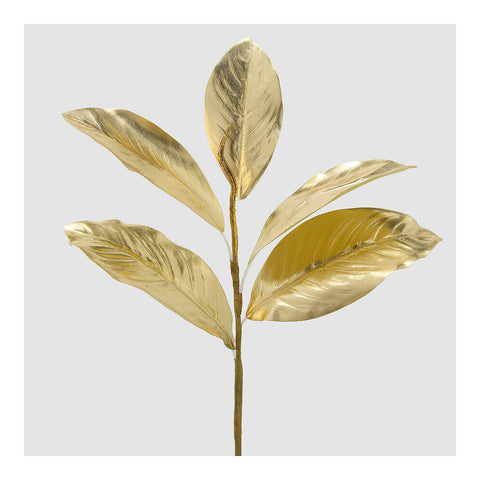 EDG - Enzo De Gasperi Ramo natalizio foglie magnolia oro metal H50 cm