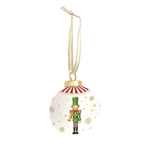Easy Life Sfera di natale in ceramica "Christmas Teddy" D7 cm 4 varianti(1 unità)